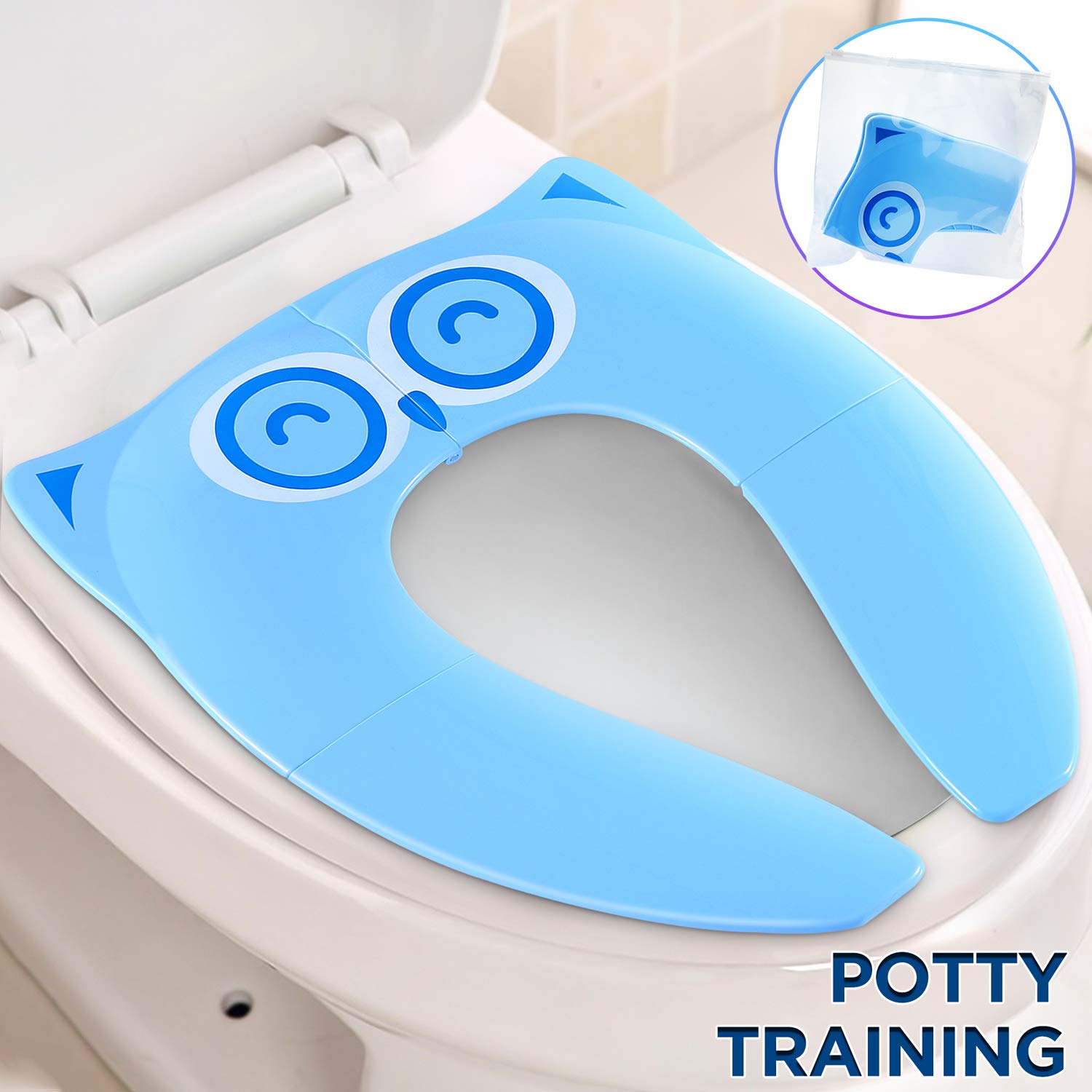 Toddler Portable Potty Trainer Seat for Toilet Kids Travel Potty Training Toilet Seat Backrest Adjustable Disassembly Anti Slip Design by Angol Shiold 